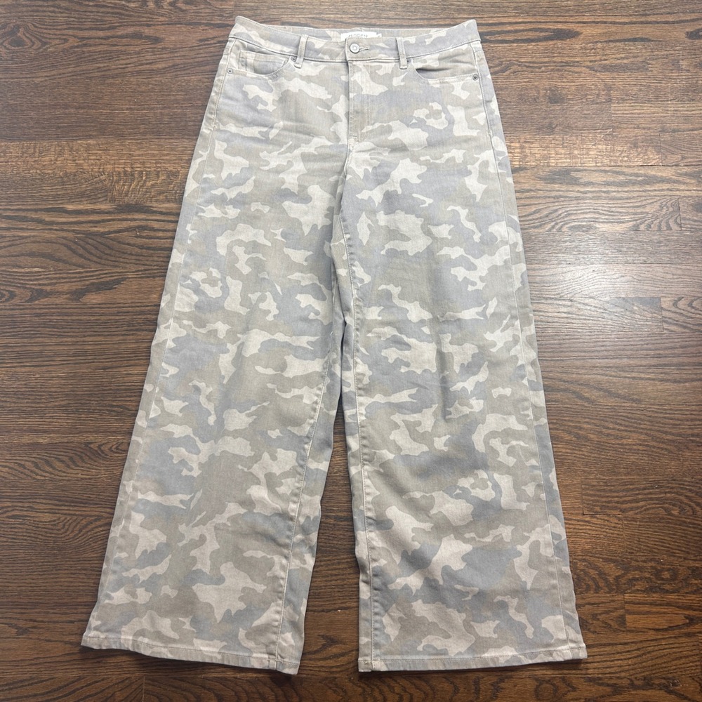 Hidden Los Angeles Wide Leg Jeans Womens 30 Grey Camouflage Denim Baggy